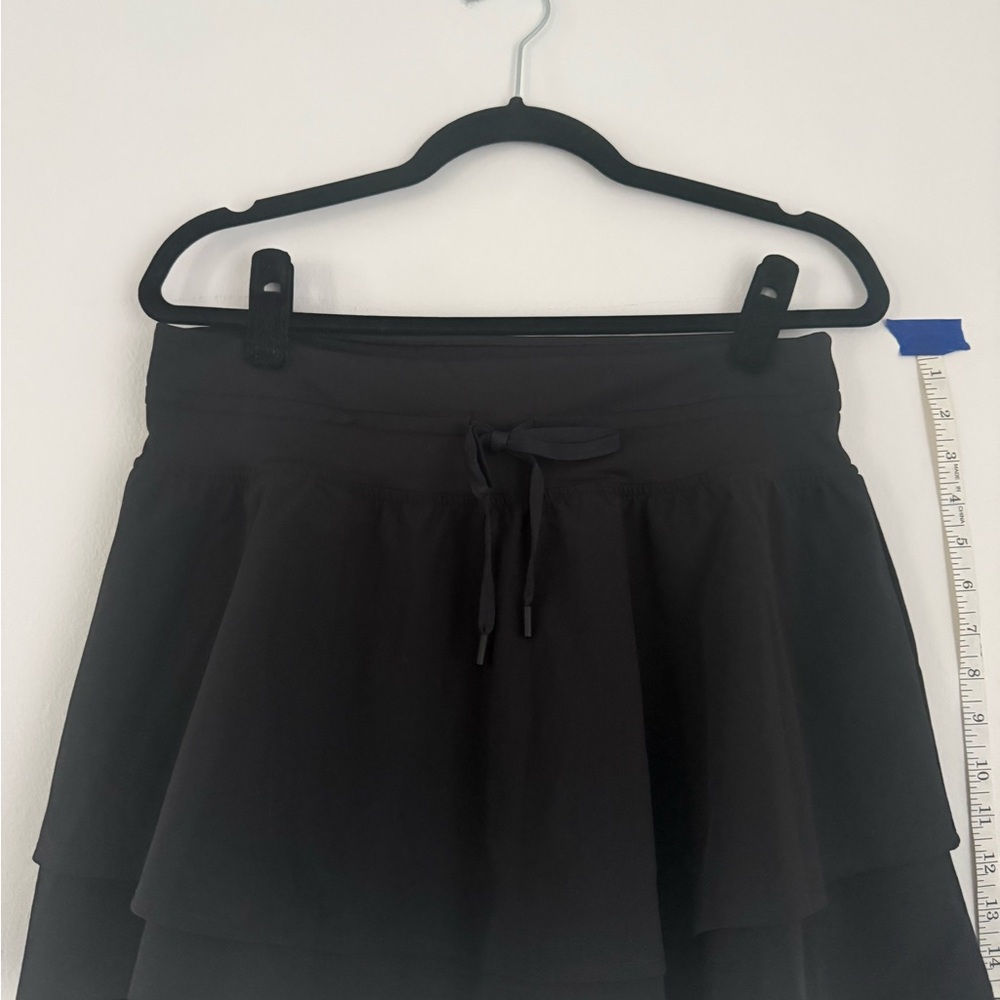 Sporty Black Tiered Skirt